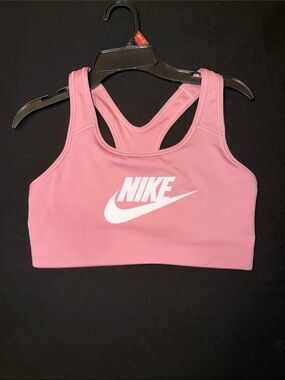 Nike dusty Pink Racerback Sports Bra with White Nike Swoosh